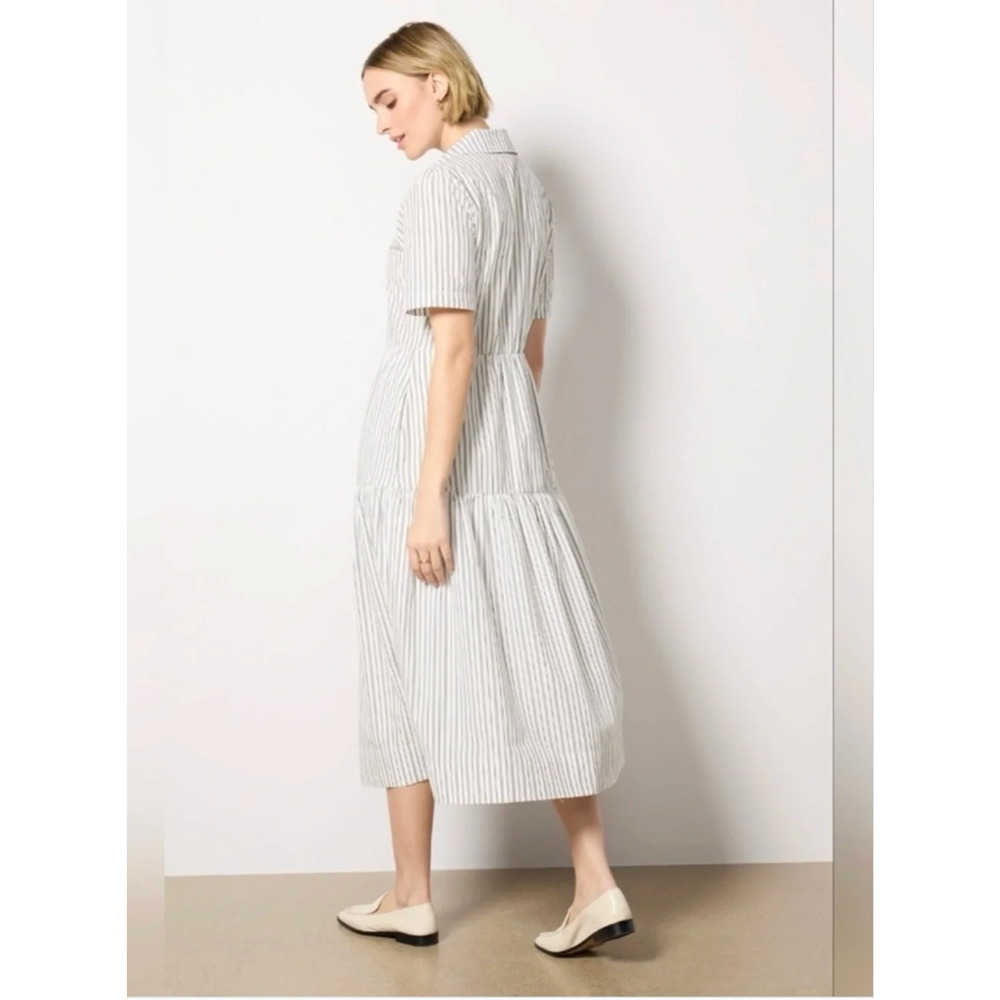 Evereve Ella Striped Poplin Midi Button Down Shirt Dress // S - Picture 2 of 12